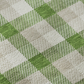 Piper Looms Mayfield Plaid AMF1053 Emerald Machine Washable Area Rug Swatch Image