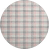Piper Looms Mayfield Plaid AMF1053 Granite Machine Washable Area Rug Round Main Image
