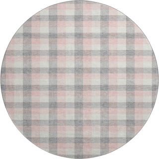 Piper Looms Mayfield Plaid AMF1053 Granite Machine Washable Area Rug Round Main Image