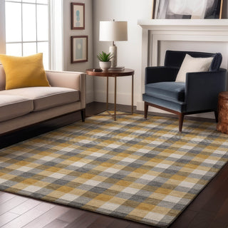 Piper Looms Mayfield Plaid AMF1053 Gray Machine Washable Area Rug Lifestyle Image Feature