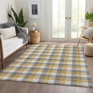 Piper Looms Mayfield Plaid AMF1053 Gray Machine Washable Area Rug Lifestyle Image Feature