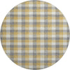 Piper Looms Mayfield Plaid AMF1053 Gray Machine Washable Area Rug Round Main Image
