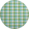 Piper Looms Mayfield Plaid AMF1053 Lime Machine Washable Area Rug Round Main Image