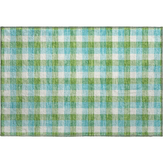 Piper Looms Mayfield Plaid AMF1053 Lime Machine Washable Area Rug Scatter Main Image