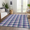 Piper Looms Mayfield Plaid AMF1053 Navy Machine Washable Area Rug Lifestyle Image Feature