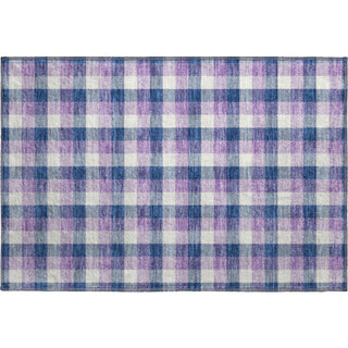 Piper Looms Mayfield Plaid AMF1053 Navy Machine Washable Area Rug Scatter Main Image