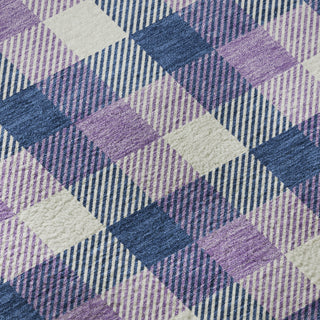 Piper Looms Mayfield Plaid AMF1053 Navy Machine Washable Area Rug Swatch Image
