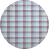 Piper Looms Mayfield Plaid AMF1053 Purple Machine Washable Area Rug Round Main Image