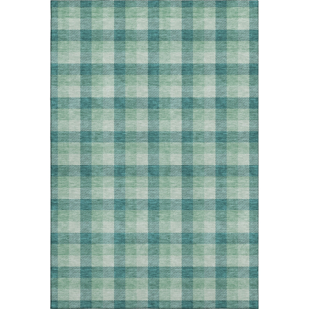 Piper Looms Mayfield Plaid AMF1053 Seafoam Machine Washable Area Rug main image