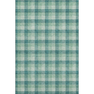 Piper Looms Mayfield Plaid AMF1053 Seafoam Machine Washable Area Rug main image