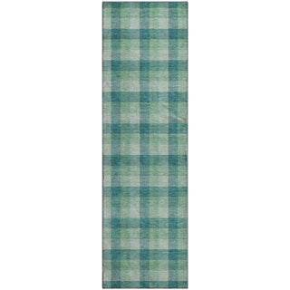 Piper Looms Mayfield Plaid AMF1053 Seafoam Machine Washable Area Rug Runner Main Image