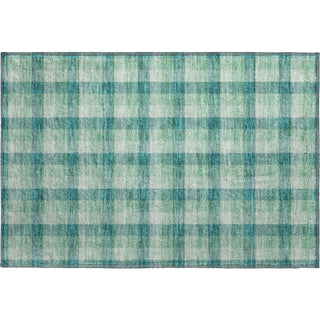 Piper Looms Mayfield Plaid AMF1053 Seafoam Machine Washable Area Rug Scatter Main Image