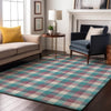 Piper Looms Mayfield Plaid AMF1053 Teal Machine Washable Area Rug Lifestyle Image Feature