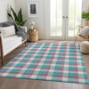 Piper Looms Mayfield Plaid AMF1053 Teal Machine Washable Area Rug Lifestyle Image Feature