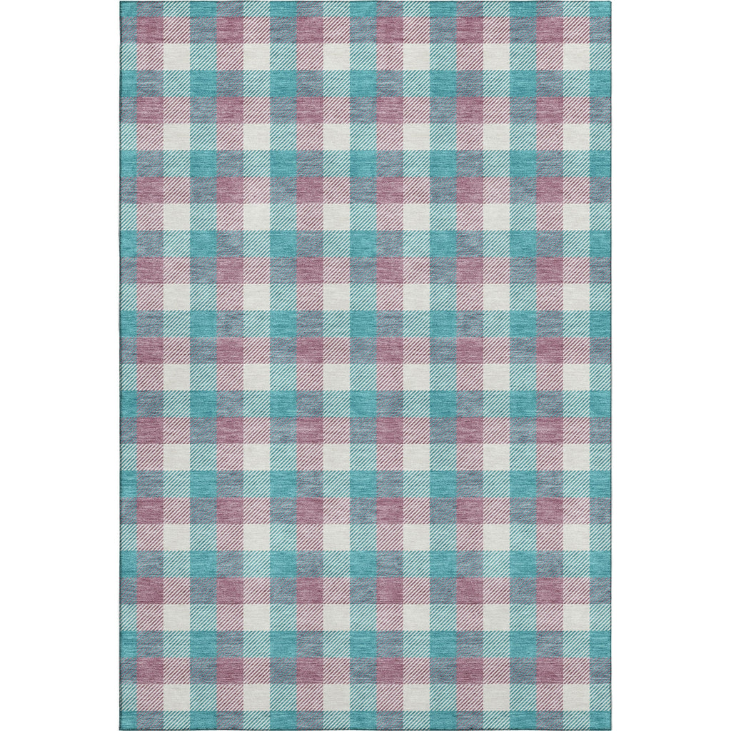 Piper Looms Mayfield Plaid AMF1053 Teal Machine Washable Area Rug main image