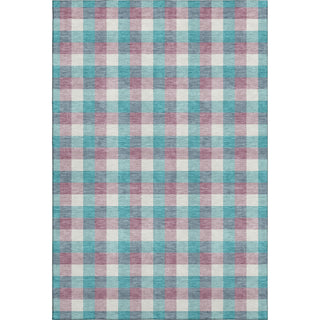 Piper Looms Mayfield Plaid AMF1053 Teal Machine Washable Area Rug main image