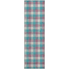 Piper Looms Mayfield Plaid AMF1053 Teal Machine Washable Area Rug Runner Main Image