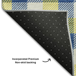 Piper Looms Mayfield Plaid AMF1053 Yellow Machine Washable Area Rug Backing Image