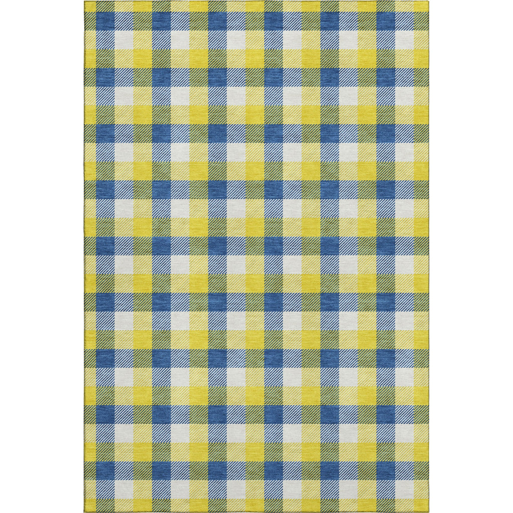 Piper Looms Mayfield Plaid AMF1053 Yellow Machine Washable Area Rug main image
