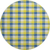 Piper Looms Mayfield Plaid AMF1053 Yellow Machine Washable Area Rug Round Main Image