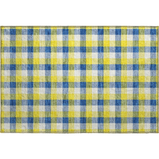 Piper Looms Mayfield Plaid AMF1053 Yellow Machine Washable Area Rug Scatter Main Image