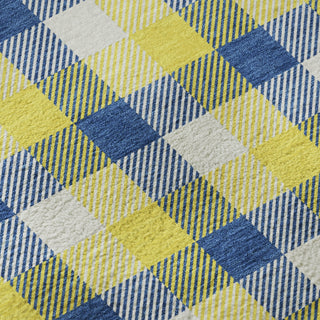 Piper Looms Mayfield Plaid AMF1053 Yellow Machine Washable Area Rug Swatch Image