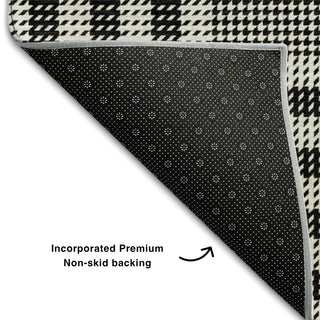 Piper Looms Mayfield Plaid AMF1054 Black Machine Washable Area Rug Backing Image
