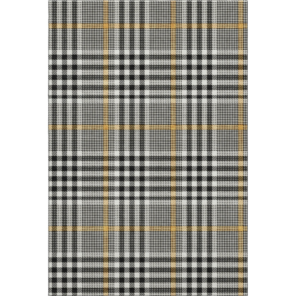 Piper Looms Mayfield Plaid AMF1054 Black Machine Washable Area Rug main image