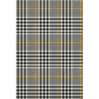 Piper Looms Mayfield Plaid AMF1054 Black Machine Washable Area Rug main image