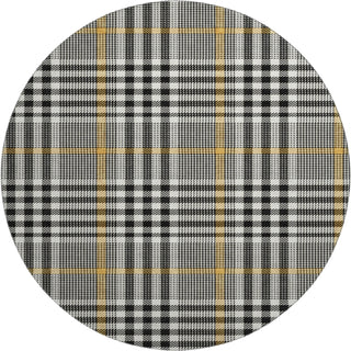 Piper Looms Mayfield Plaid AMF1054 Black Machine Washable Area Rug Round Main Image