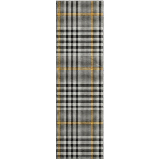 Piper Looms Mayfield Plaid AMF1054 Black Machine Washable Area Rug Runner Main Image