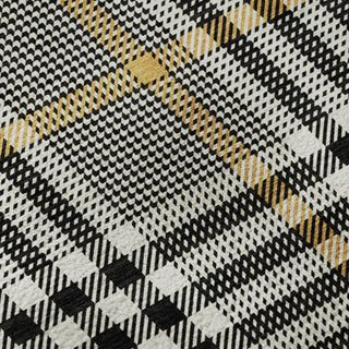 Piper Looms Mayfield Plaid AMF1054 Black Machine Washable Area Rug Swatch Image