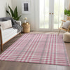 Piper Looms Mayfield Plaid AMF1054 Blush Machine Washable Area Rug Lifestyle Image Feature
