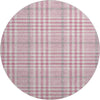 Piper Looms Mayfield Plaid AMF1054 Blush Machine Washable Area Rug Round Main Image