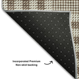 Piper Looms Mayfield Plaid AMF1054 Brown Machine Washable Area Rug Backing Image