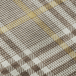 Piper Looms Mayfield Plaid AMF1054 Brown Machine Washable Area Rug Swatch Image