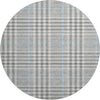 Piper Looms Mayfield Plaid AMF1054 Gray Machine Washable Area Rug Round Main Image