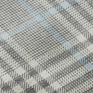 Piper Looms Mayfield Plaid AMF1054 Gray Machine Washable Area Rug Swatch Image
