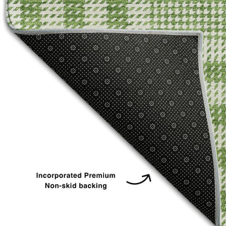 Piper Looms Mayfield Plaid AMF1054 Green Machine Washable Area Rug Backing Image