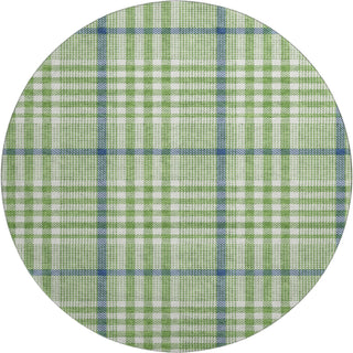 Piper Looms Mayfield Plaid AMF1054 Green Machine Washable Area Rug Round Main Image