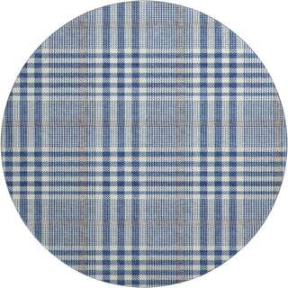 Piper Looms Mayfield Plaid AMF1054 Navy Machine Washable Area Rug Round Main Image