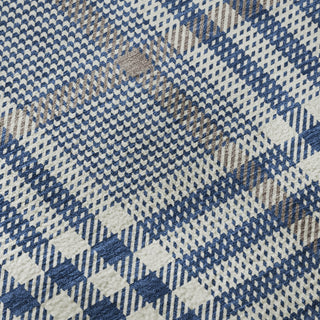 Piper Looms Mayfield Plaid AMF1054 Navy Machine Washable Area Rug Swatch Image