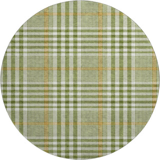 Piper Looms Mayfield Plaid AMF1054 Olive Machine Washable Area Rug Round Main Image