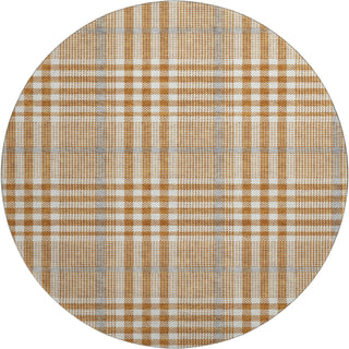 Piper Looms Mayfield Plaid AMF1054 Paprika Machine Washable Area Rug Round Main Image