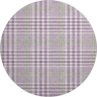 Piper Looms Mayfield Plaid AMF1054 Purple Machine Washable Area Rug Round Main Image