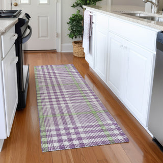 Piper Looms Mayfield Plaid AMF1054 Purple Machine Washable Area Rug Runner Lifestyle Image Feature