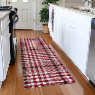 Piper Looms Mayfield Plaid AMF1054 Red Machine Washable Area Rug Runner Lifestyle Image Feature