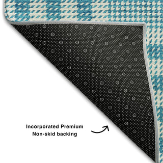 Piper Looms Mayfield Plaid AMF1054 Teal Machine Washable Area Rug Backing Image