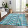 Piper Looms Mayfield Plaid AMF1054 Teal Machine Washable Area Rug Lifestyle Image Feature