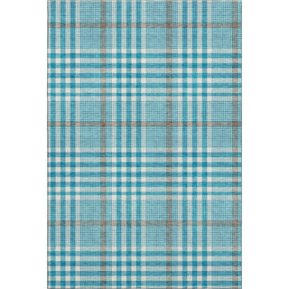 Piper Looms Mayfield Plaid AMF1054 Teal Machine Washable Area Rug main image